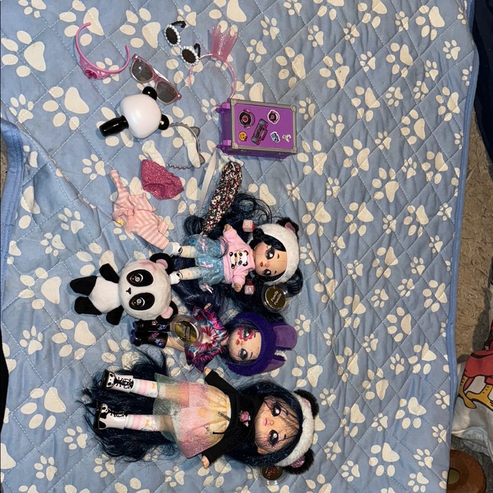 Na! Na! Na! Surprise Panda Doll Set 3 dolls panda bear and accessories huge lot